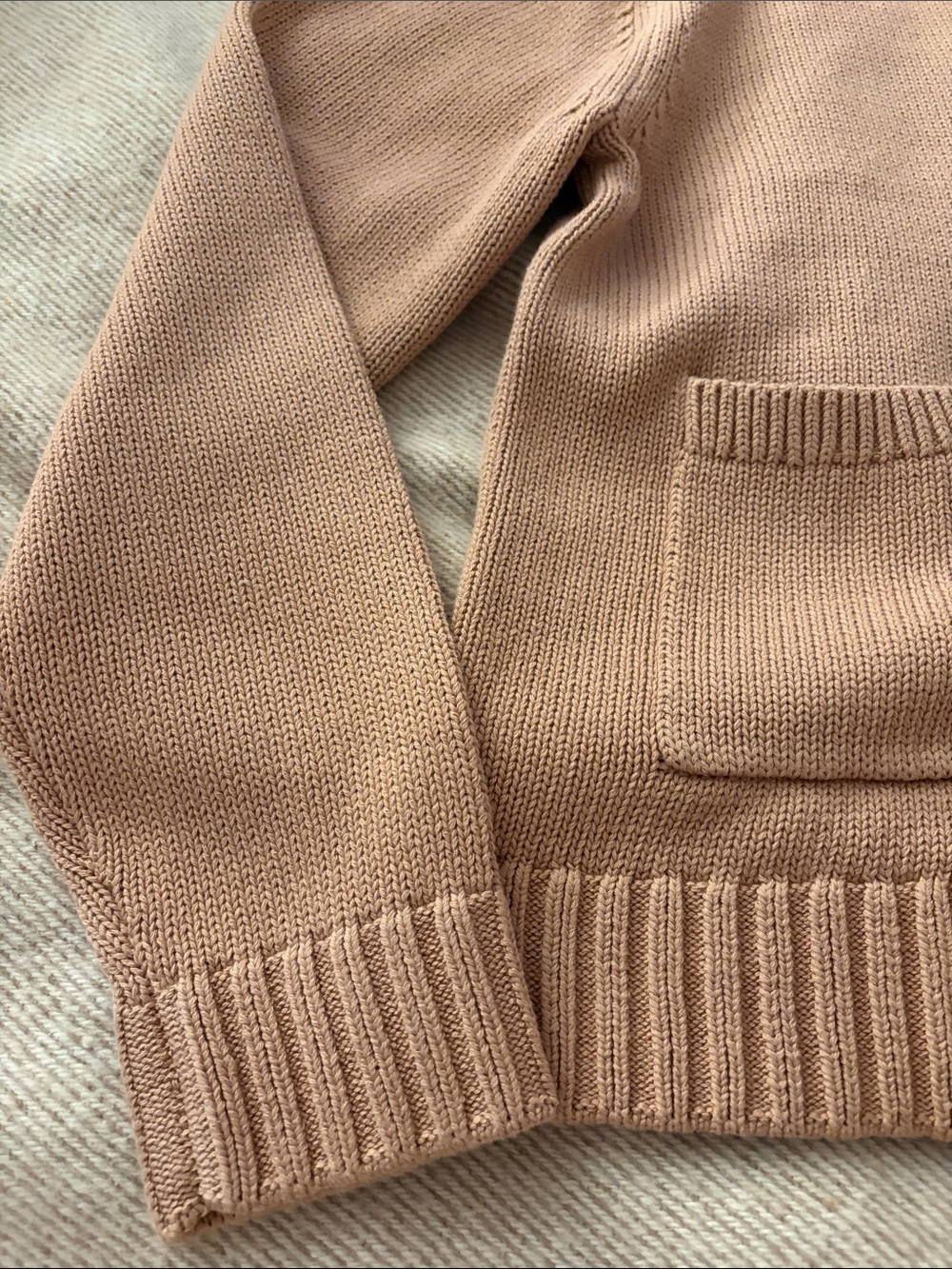 NWT 100% Cotton Joie Tan Hooded Button-Front Cardigan Size Med - Picture 4 of 8